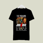10 years of john wick 2014 2024 thank you for the memories signatures 2 T Shirt