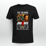 10 years of john wick 2014 2024 thank you for the memories signatures 3 T Shirt