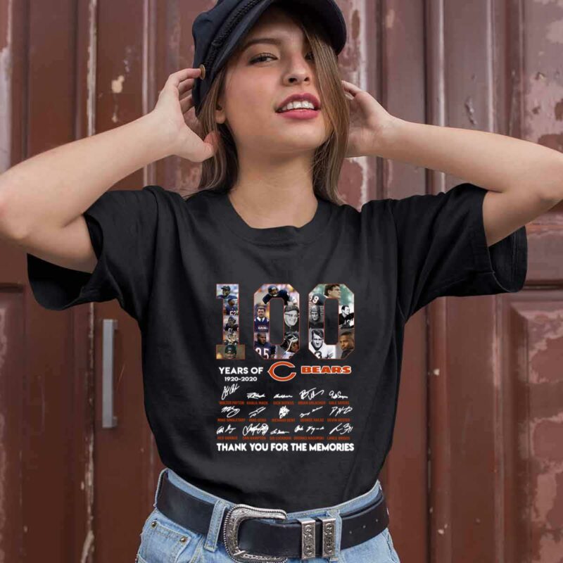 100 Years Of Chicago Bears 1920 2020 Signature Thank You For The Memories 0 T Shirt