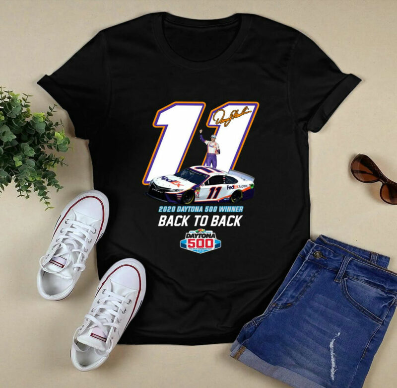 2020 Daytona 500 Winner Denny Hamlin Toyota Camry 11 Back To Back Signature 0 T Shirt