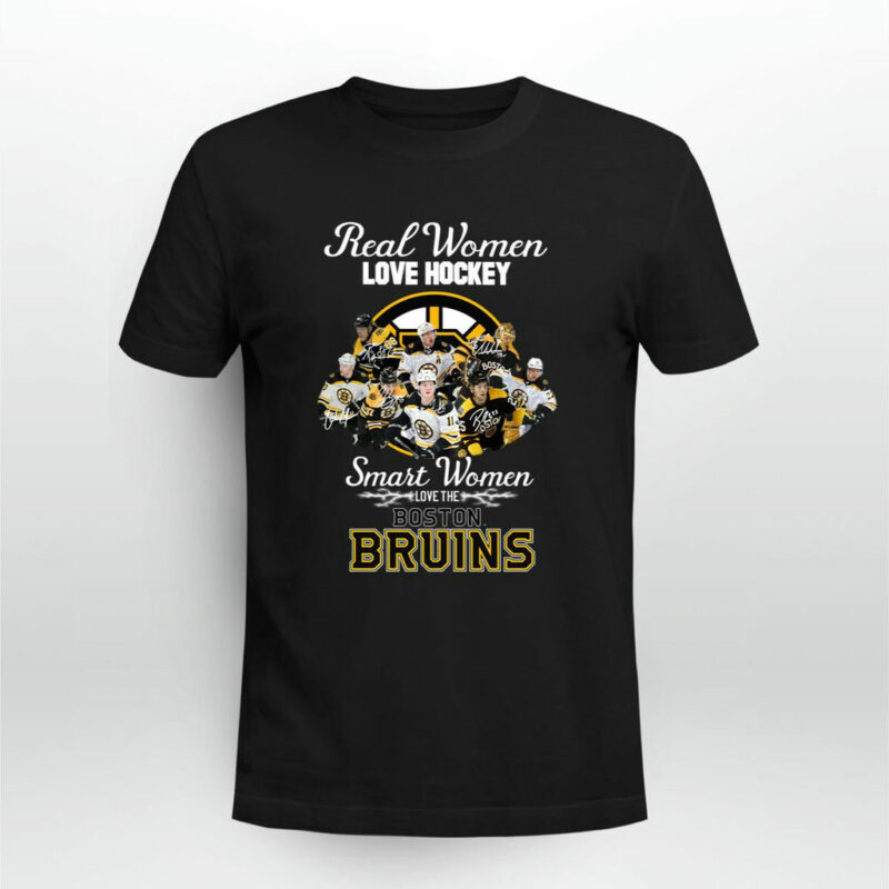 2023 Real Women Love Hockey Smart Women Love The Boston Bruin Signatures 0 T Shirt