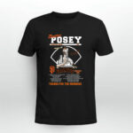 28 Buster Posey San Francisco Giants 2009 2022 Signature Thank You For The Memories 3 T Shirt