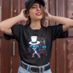 4th of July Dabbing Uncle Sam Lacrosse LAX Independence Day 1844 T Shirt