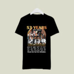 53 years 1971 2024 Earth Wind And Fire Thank You For The Memories Signatures 4 T Shirt