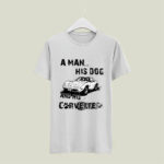 A Man His Dog And His Corvette Car Footprint 5 T Shirt