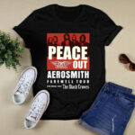 Aerosmith 2023 2024 Peace Out Farewell Tour The Black Crowes Tour front black 4 T Shirt