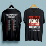 Aerosmith 2023 2024 Peace Out Farewell Tour The Black Crowes Tour front black 5 T Shirt