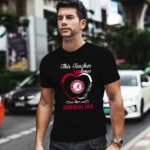 Alabama Crimson Apple This Teacher Loves Her Crimson Tide Go Crimson 2 T Shirt