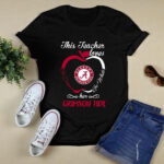 Alabama Crimson Apple This Teacher Loves Her Crimson Tide Go Crimson 4 T Shirt