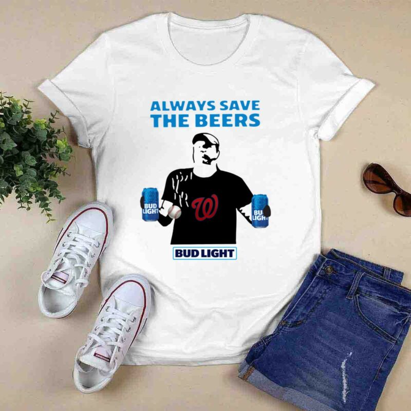 Always Save The Bees Bud Light Logo Washington Nationals 0 T Shirt