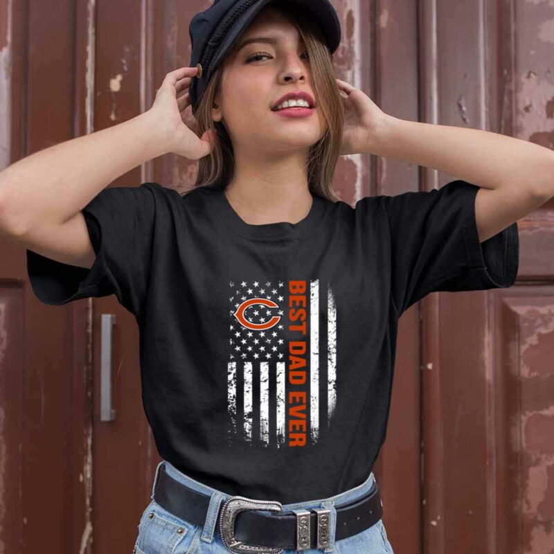 American Flag Best Dad Ever The Chicago Bears Father 0 T Shirt