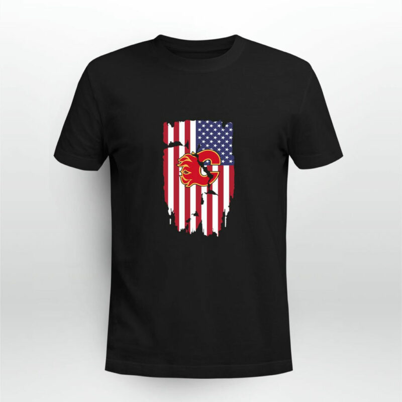 American Flag Calgary Flames 4Th Of July 0 T Shirt