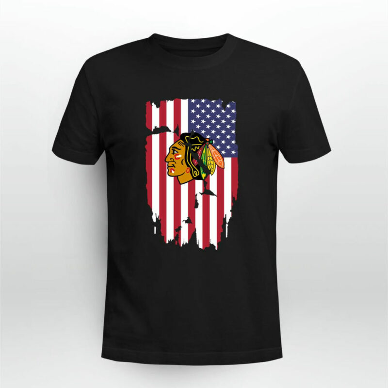 American Flag Chicago Blackhawks 4Th Of July 0 T Shirt