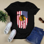 American Flag Chicago Blackhawks 4th of July 4 T Shirt