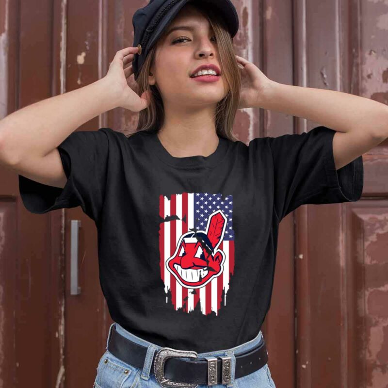 American Flag Cleveland Indians 0 T Shirt