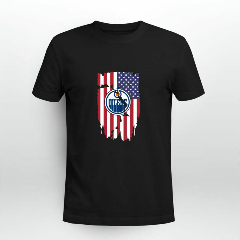 American Flag Edmonton Oilers 4Th Of July 0 T Shirt