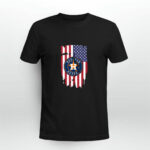 American Flag Houston Astros 3 T Shirt