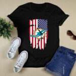 American Flag Miami Dolphins 4th of July 3 T Shirt