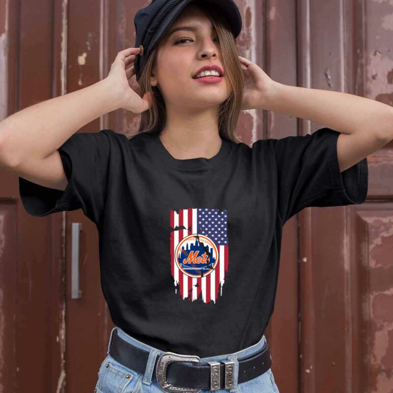 American Flag New York Mets 0 T Shirt