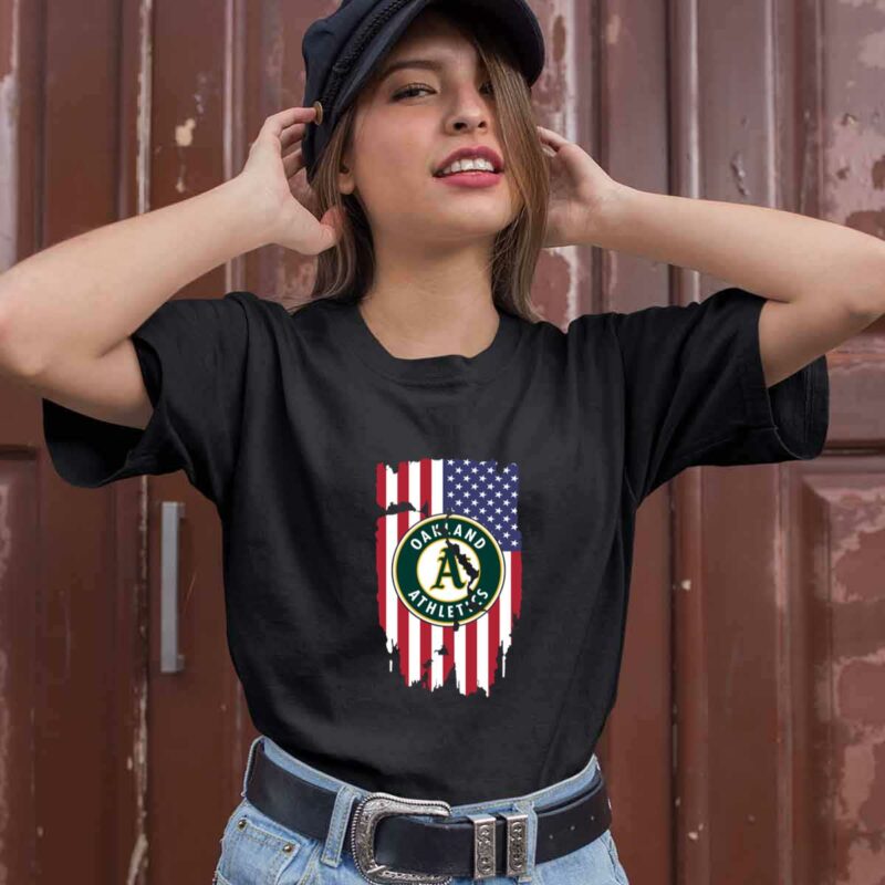 American Flag Oakland Athletics 0 T Shirt
