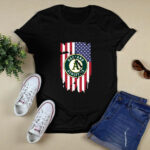 American Flag Oakland Athletics 2 T Shirt