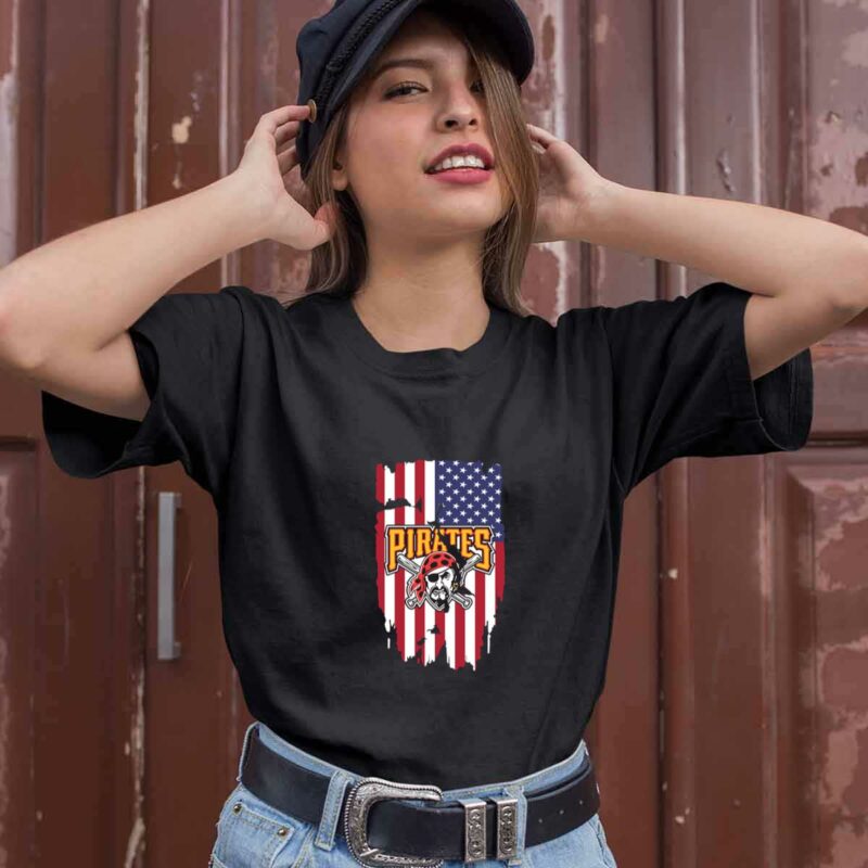 American Flag Pittsburgh Pirates 0 T Shirt