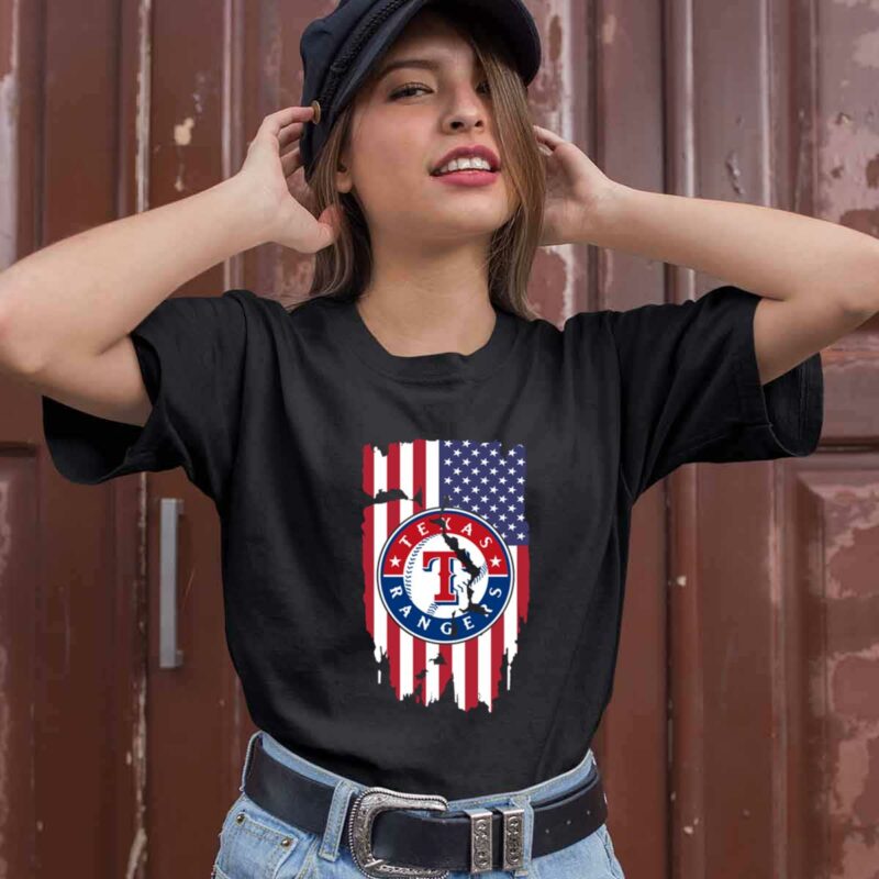 American Flag Texas Rangers 0 T Shirt
