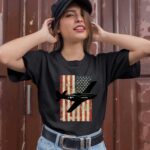 American USA Flag P 51 Mustang WW2 Airplane Vintage 1 T Shirt
