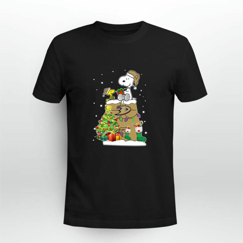 Anaheim Ducks Snoopy Woodstock Christmas 0 T Shirt