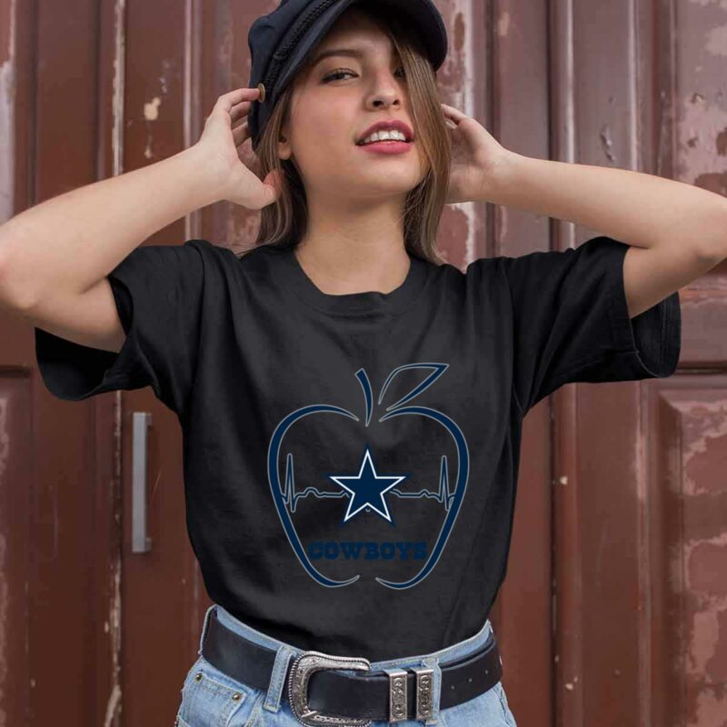 Apple Heartbeat Teacher Symbol Dallas Cowboys 0 T Shirt