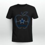 Apple Heartbeat Teacher Symbol Dallas Cowboys 3 T Shirt