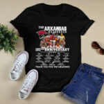 Arkansas Razorbacks Men is Basketball 100th Anniversary 1923 2023 Signature 4 T Shirt