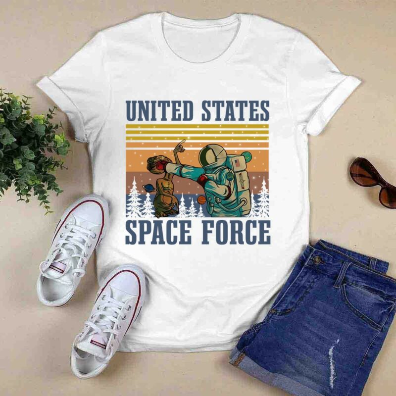 Astronaut Punch Alien In The Face United States Space Force Vintage 0 T Shirt