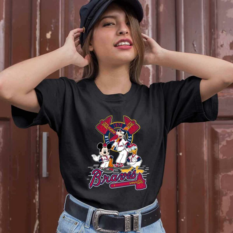Atlanta Braves Mickey Donald And Goofy Baseball 0 T Shirt