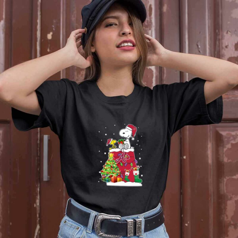 Atlanta Braves Snoopy Woodstock Christmas 0 T Shirt