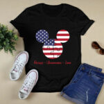 Autism Awareness Disney Accept Understand Love American Flag 4 T Shirt
