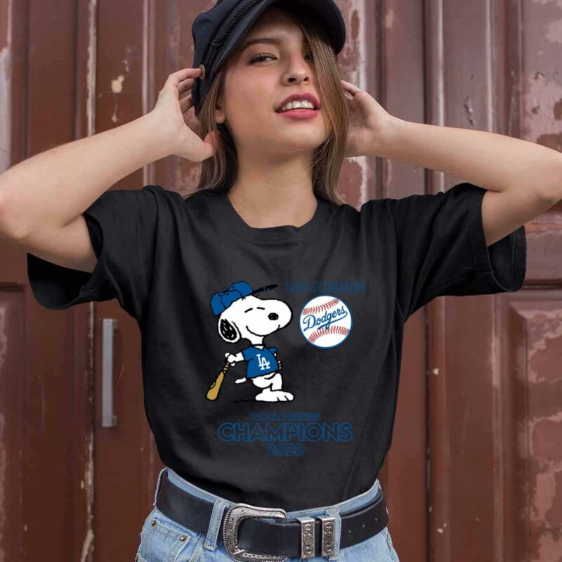 Awesome Snoopy Los Angeles Dodgers World Series Champions 2020 0 T Shirt
