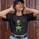 Baby Groot And Baby Yoda Hug Ball Notre Dame Fighting Irish 3 T Shirt