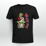 Baby Groot And Baby Yoda Love Boston Red Sox Fan 3 T Shirt