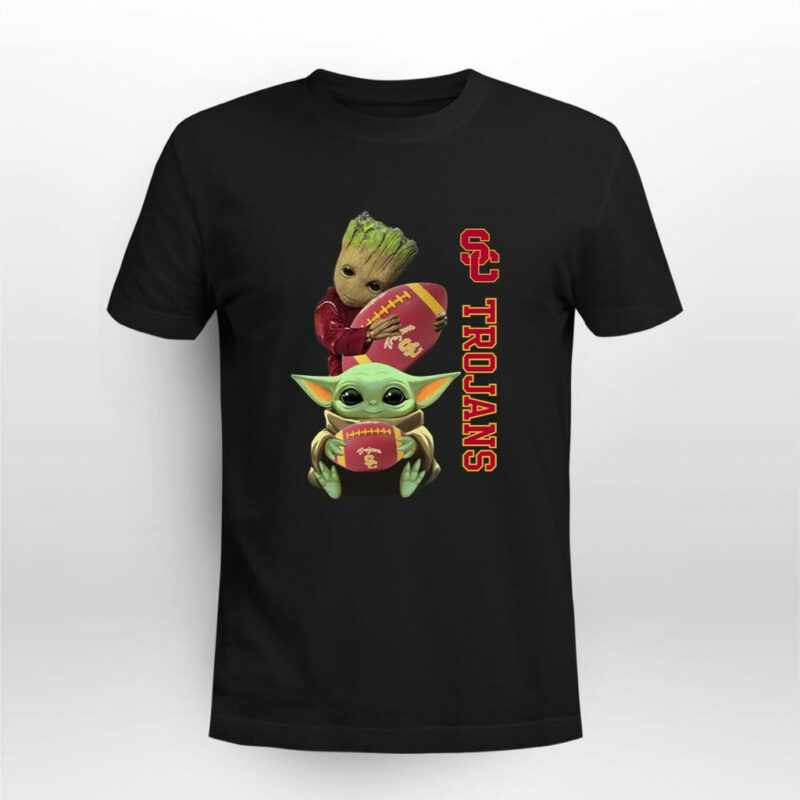 Baby Groot And Baby Yoda Love Usc Trojans Fan 0 T Shirt