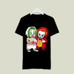 Baby Joker and Pennywise Horror Movies Characters 3 T Shirt