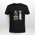 Baby Yoda And Groot Hug New York Giants 4 T Shirt