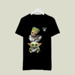 Baby Yoda And Groot Hug Oakland Raiders 2 T Shirt