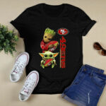 Baby Yoda And Groot Hug San Francisco 49ers 2 T Shirt