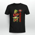 Baby Yoda And Groot Hug San Francisco 49ers 3 T Shirt