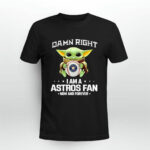 Baby Yoda Damn Right I Am a Astros Fan Now and Forever Houston Astros Baseball Team Fan 2 T Shirt