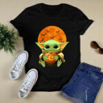 Baby Yoda Halloween Pumpkin Star Wars 4 T Shirt