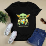 Baby Yoda Hug Autism Love Needs No Words 4 T Shirt