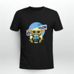 Baby Yoda Hug Blue Moon Belgian White 4 T Shirt