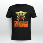 Baby Yoda Hug Cleveland Browns 2 T Shirt